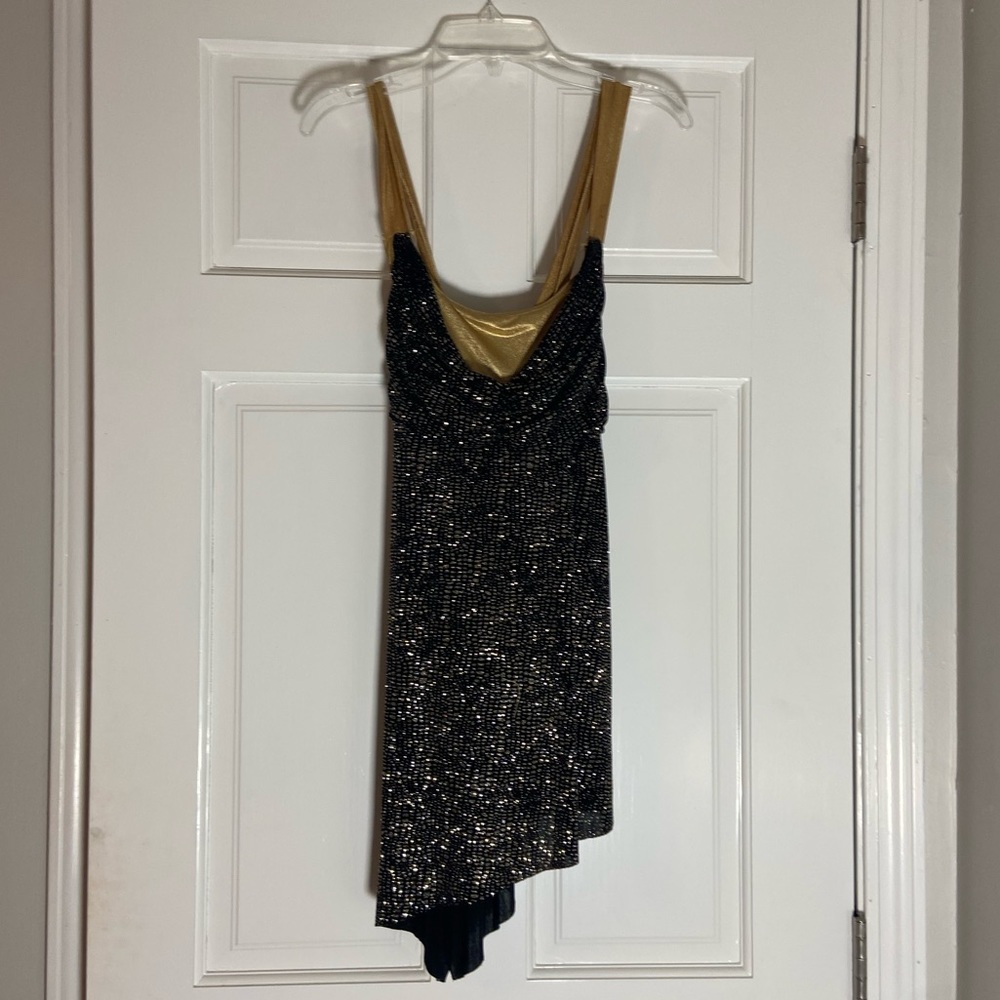Figure Skating/Dance dress - Black/Gold lyrical - A Wish Come True